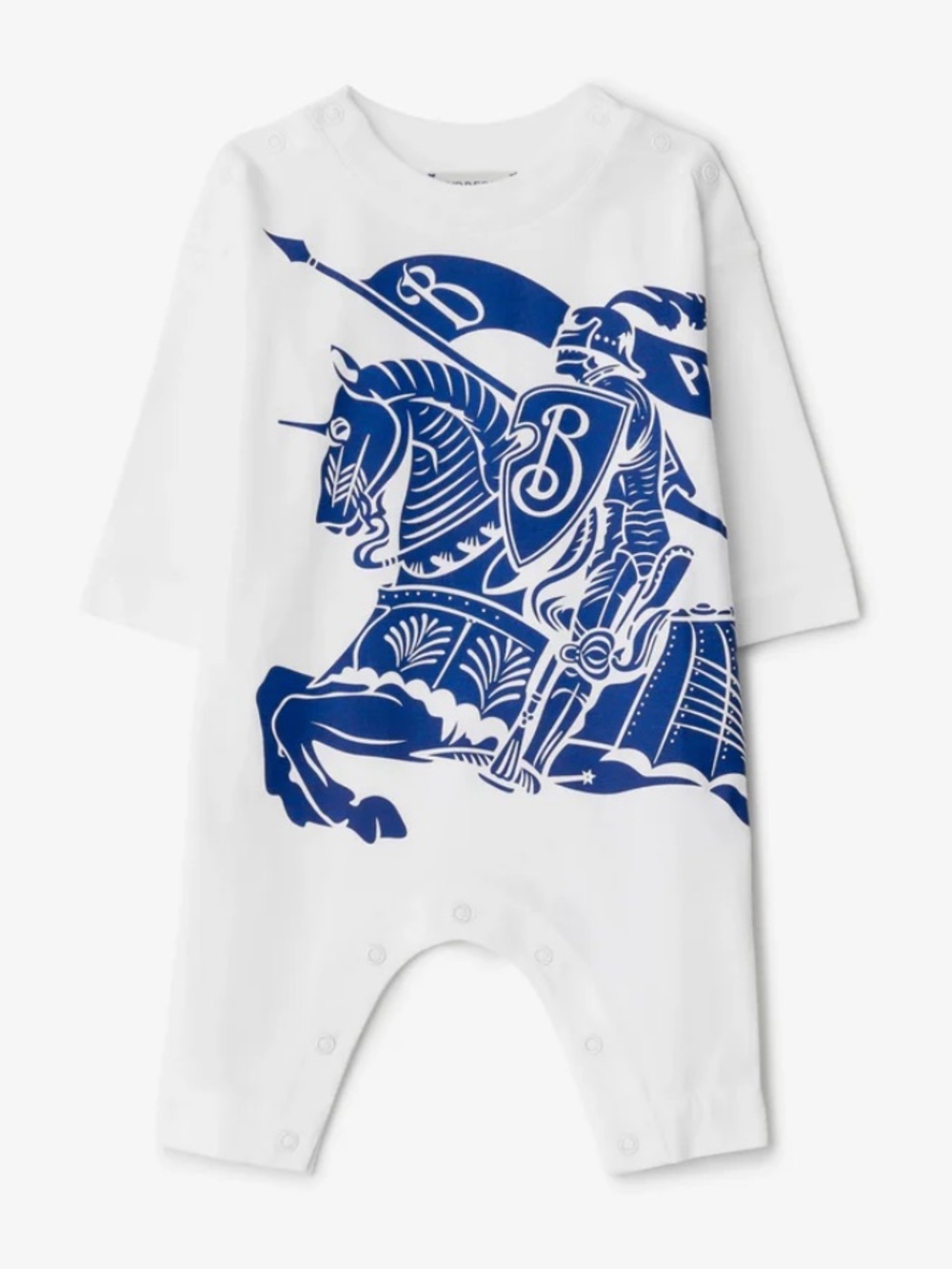 Burberry Equestrian Knight Design Cotton Coverall Jumpsuit Infant Size 9M
